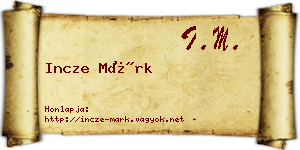 Incze Márk névjegykártya